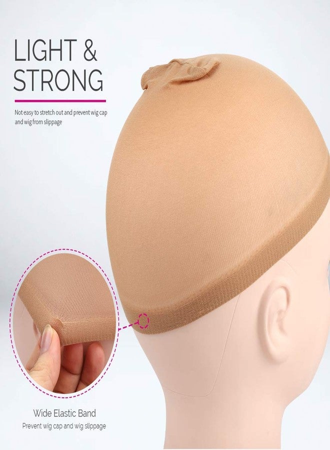 VIVIAN Wig Cap 2-Pack - Beige Breathable Fiber Grip Liner for Ultimate Comfort & Invisible Look | Non-Slip Elastic Design for Secure Hold - Image 5